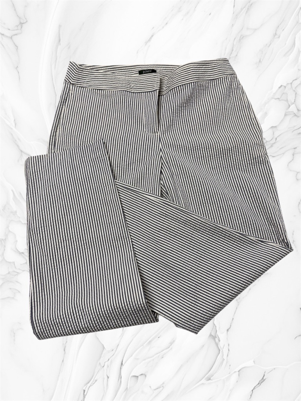 J. Crew favorite fit gray & White Pinstripe Trousers crop favorite fit size 4